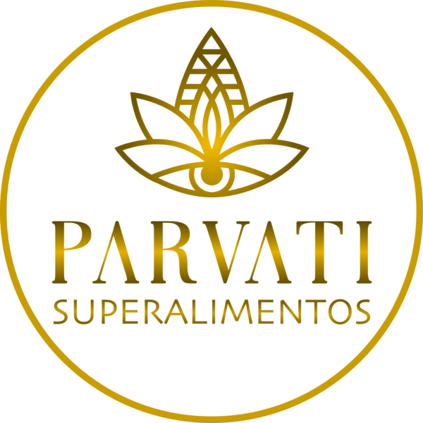 Logo Logo oficial Parvati Superalimentos alta resolución dorado
