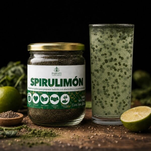 Spirulimón de Parvati sobre fondo oscuro, ángulo cercano