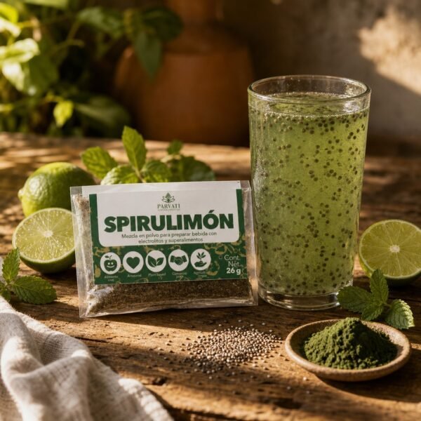 Spirulimón de Parvati estilizado sobre tabla de madera
