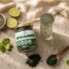 Vista aérea flatlay de Spirulimón con ingredientes