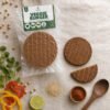Veggie Burger flatlay — Carniveggia mexicana Vista aérea flatlay de Veggie Burger Carniveggia